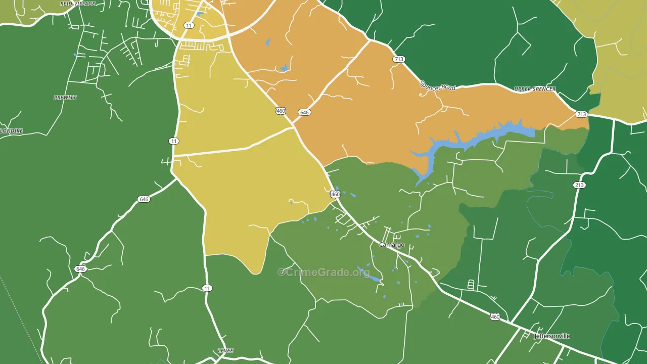 Camargo, KY Map of Drug-Related Crime Rates