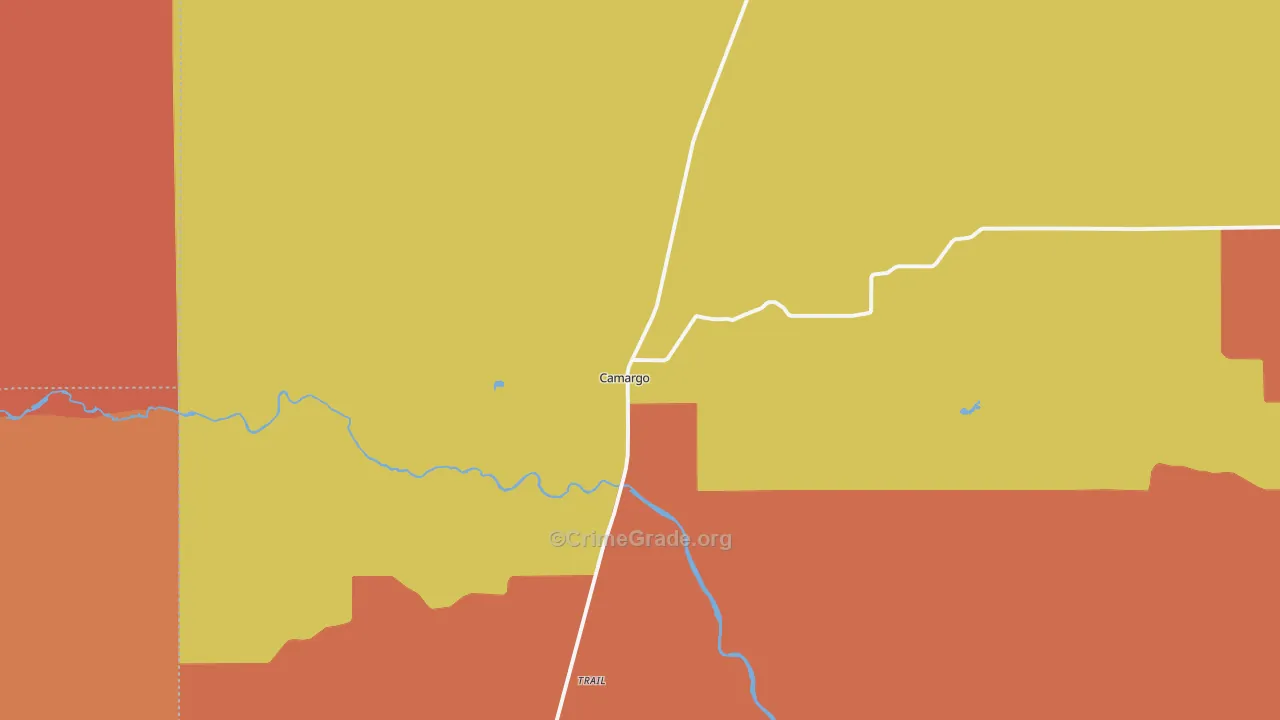 Camargo, OK Map of Drug-Related Crime Rates