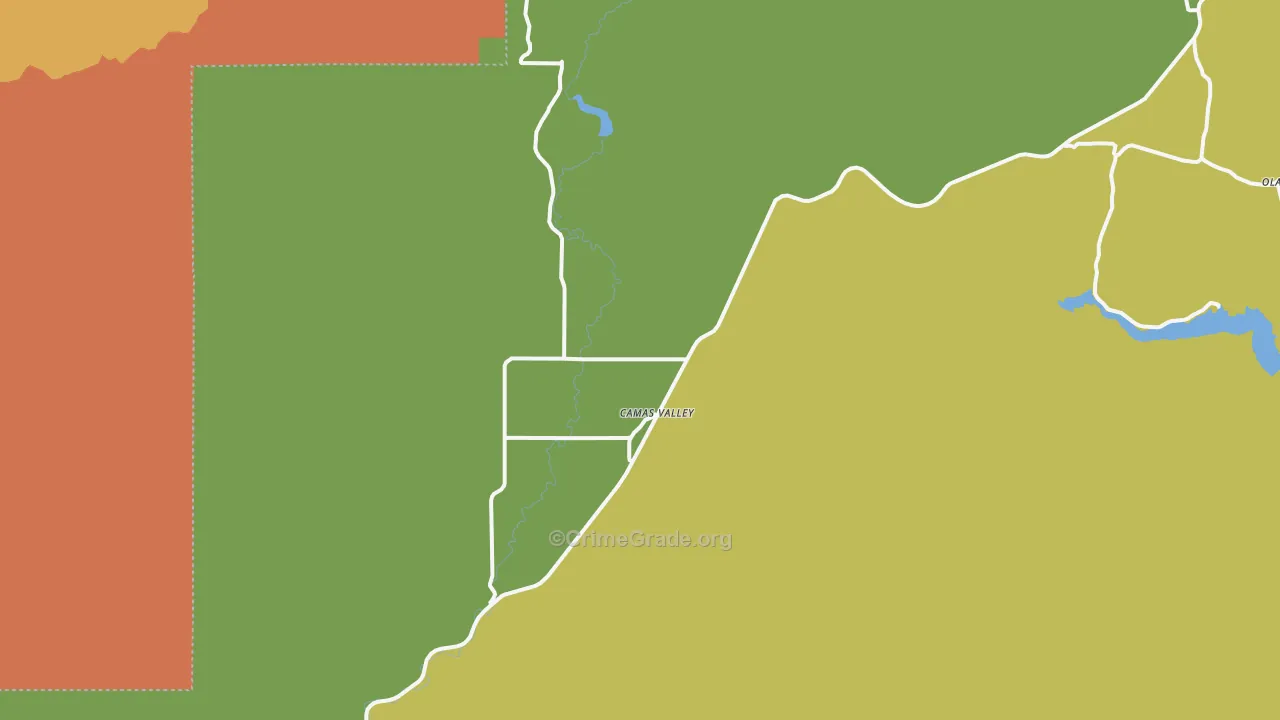 Camas Valley, OR Map of Drug-Related Crime Rates