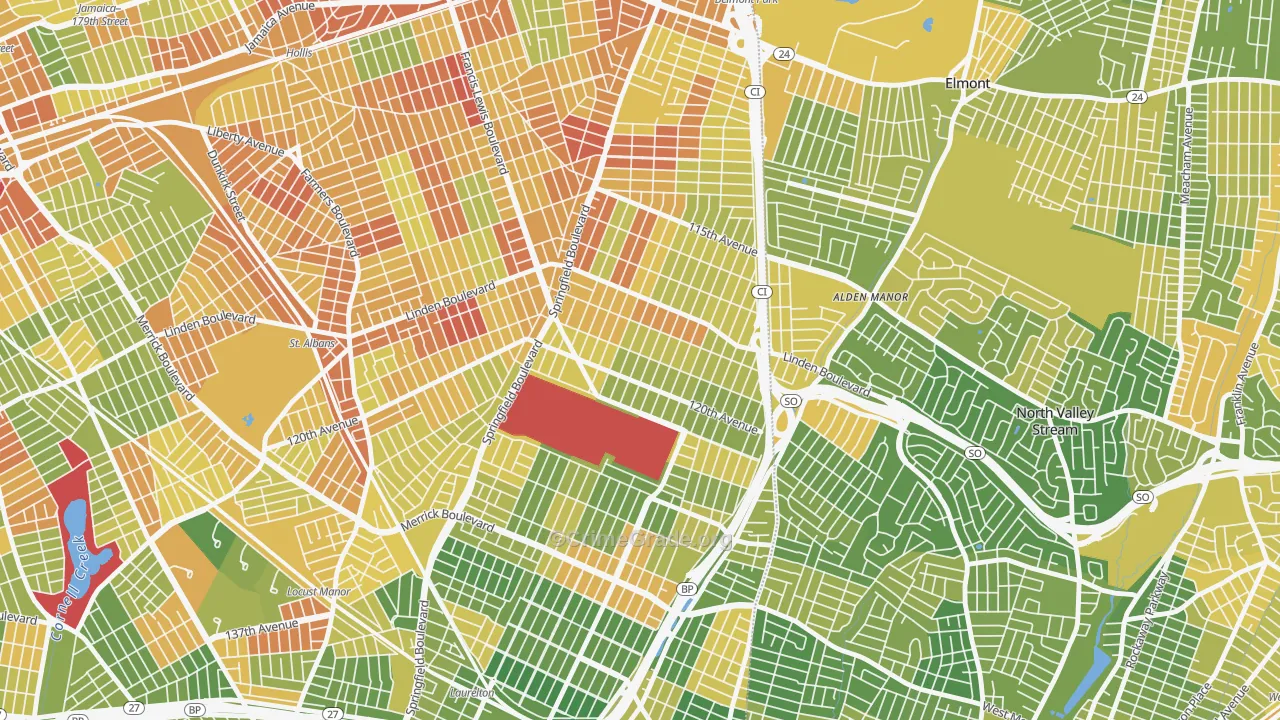 Cambria Heights, Queens, NY Map of Drug-Related Crime Rates