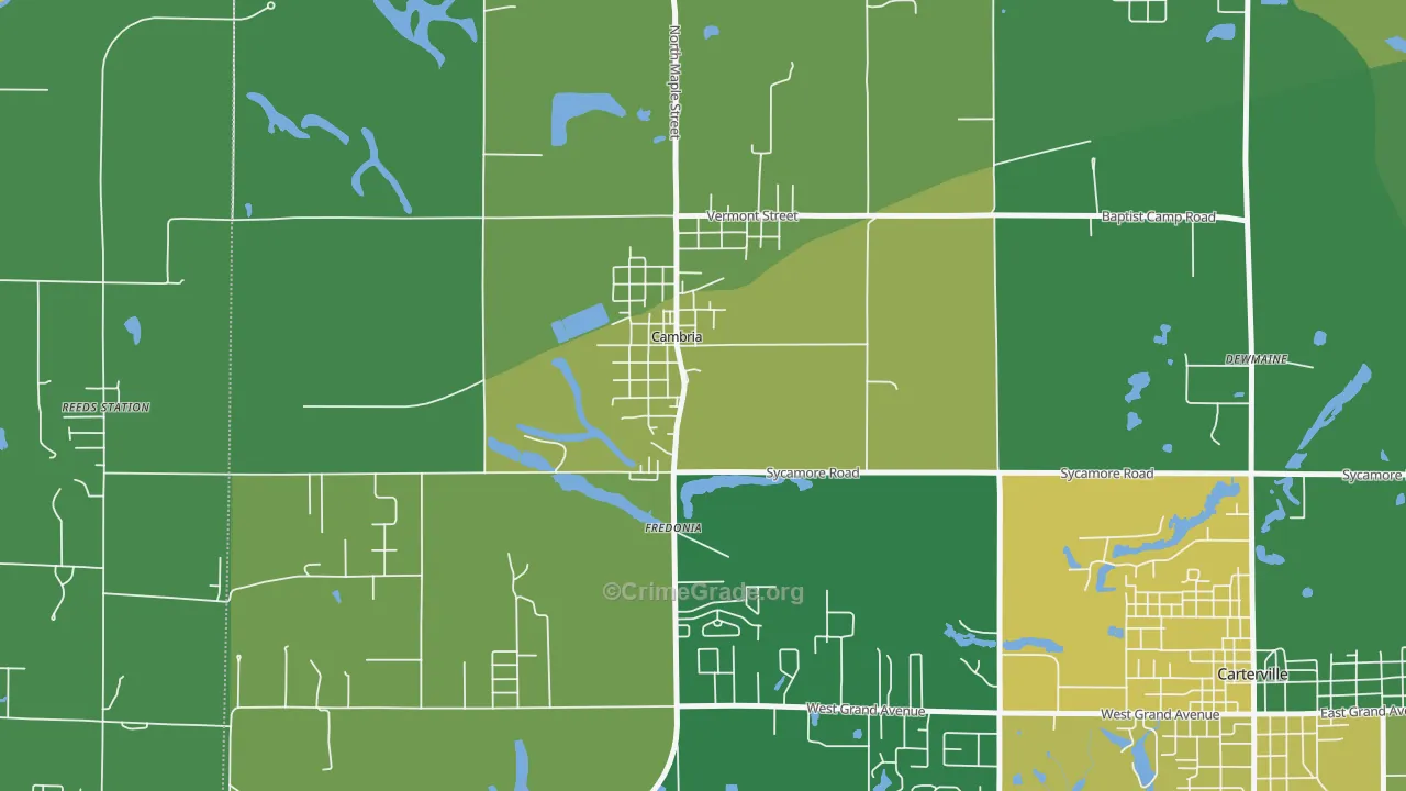 Cambria, IL Map of Drug-Related Crime Rates