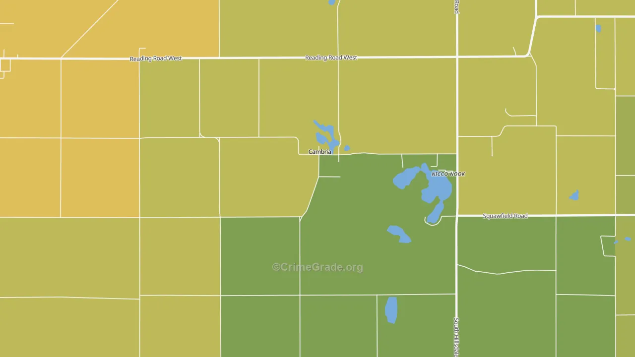 Cambria, MI Map of Drug-Related Crime Rates