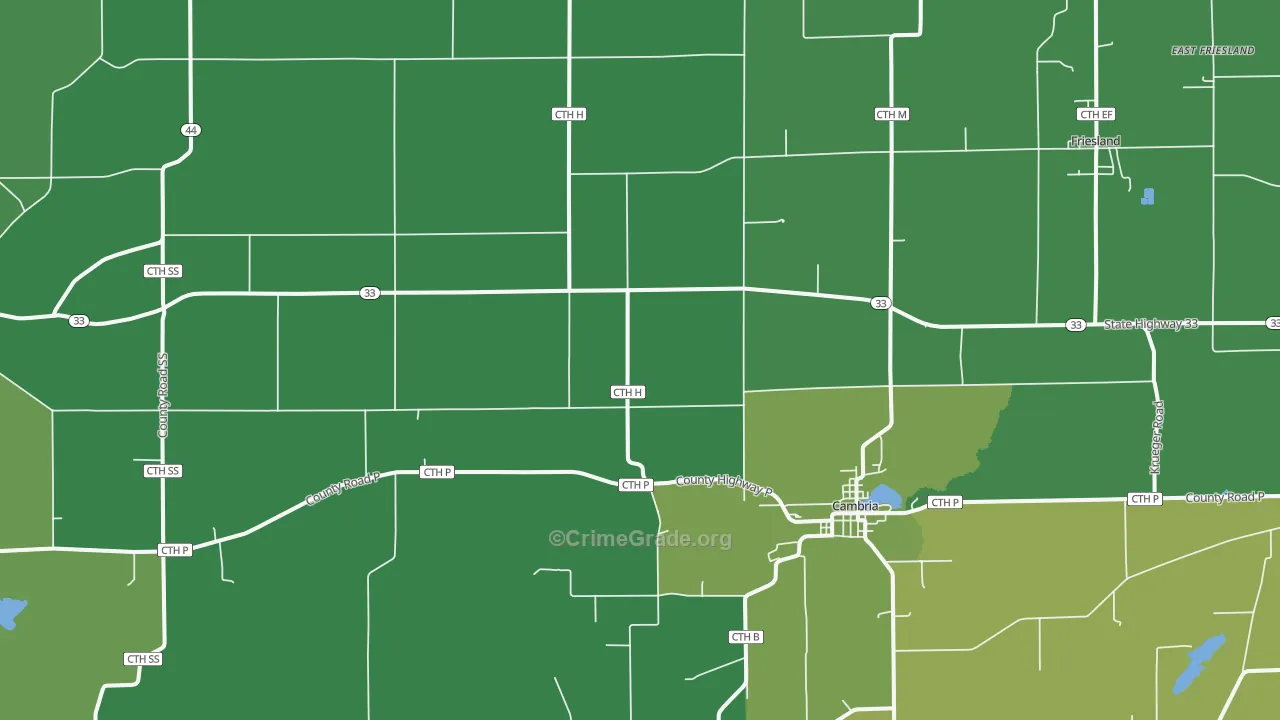 Cambria, WI Map of Drug-Related Crime Rates