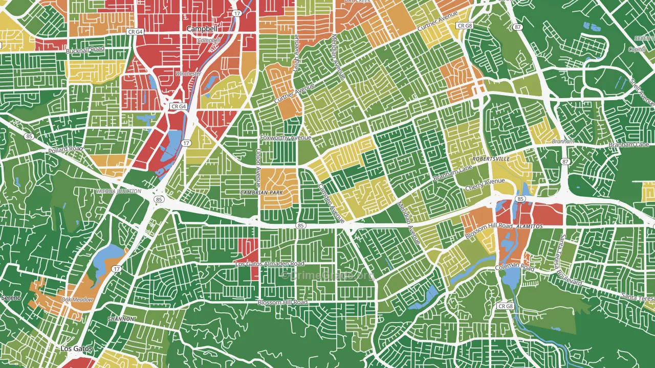 Cambrian Park, San Jose, CA Map of Drug-Related Crime Rates