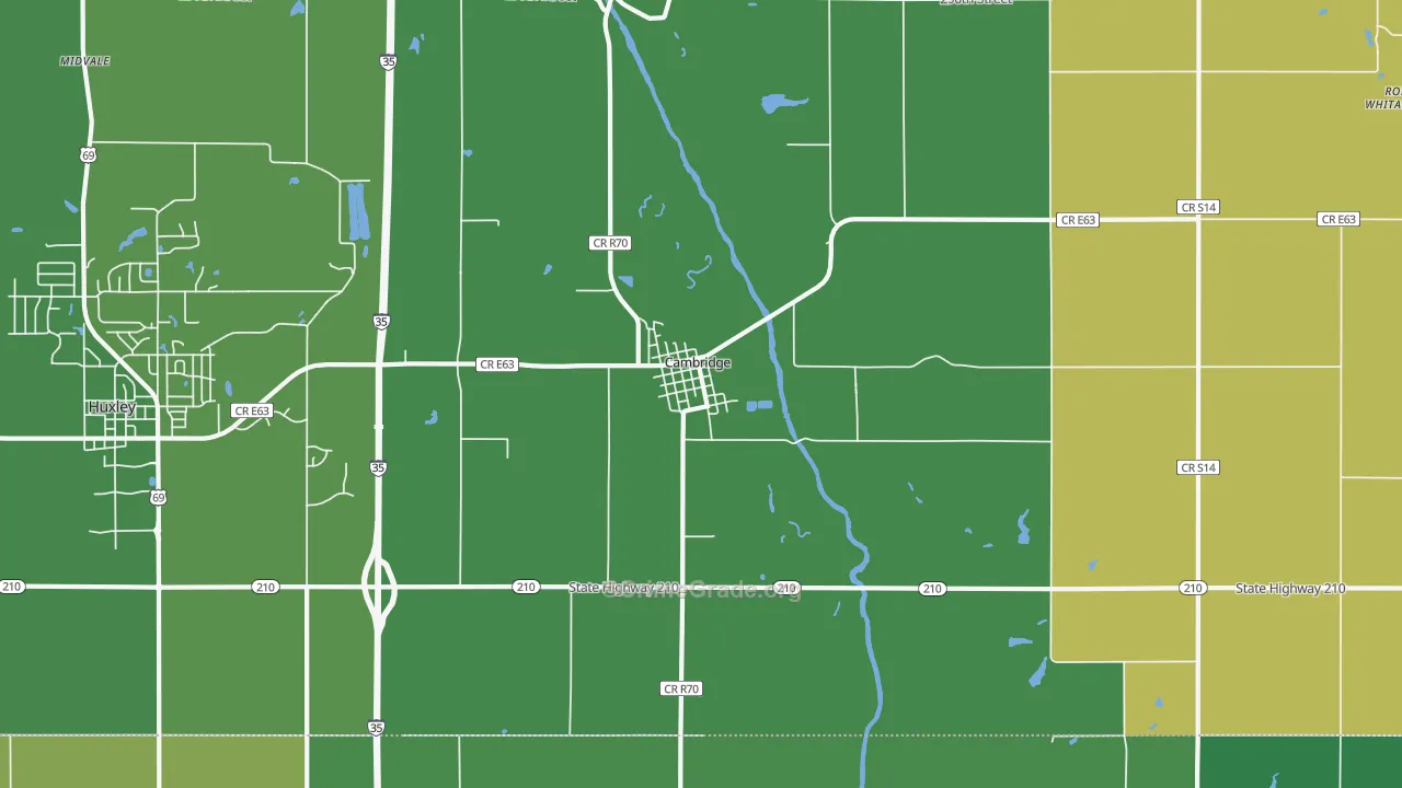 Cambridge, IA Map of Drug-Related Crime Rates