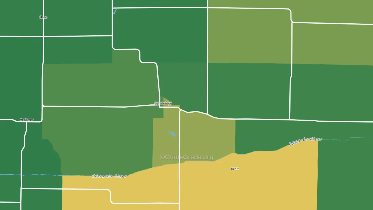 Cambridge, IL Map of Drug-Related Crime Rates