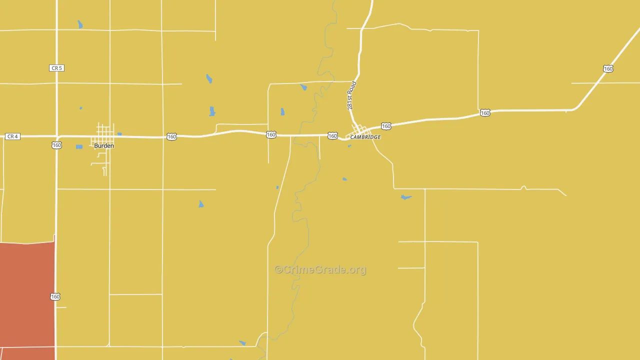 Cambridge, KS Map of Drug-Related Crime Rates