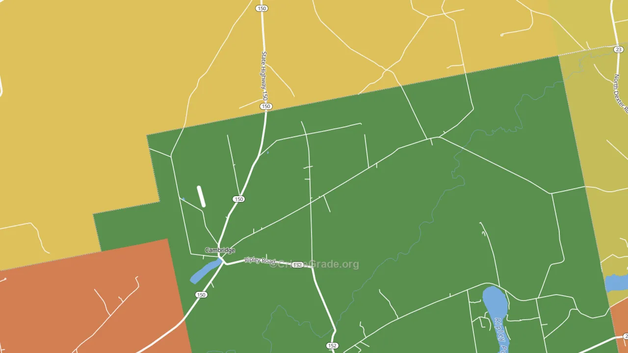 Cambridge, ME Map of Drug-Related Crime Rates