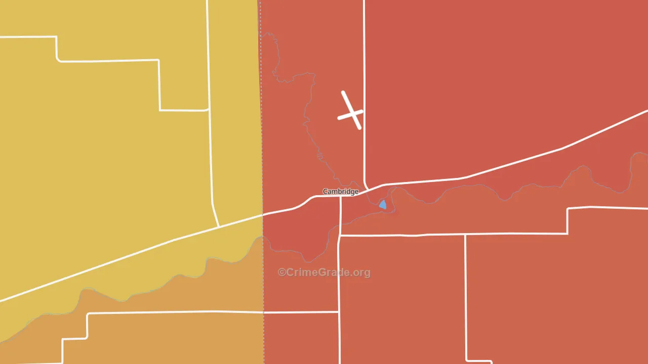 Cambridge, NE Map of Drug-Related Crime Rates