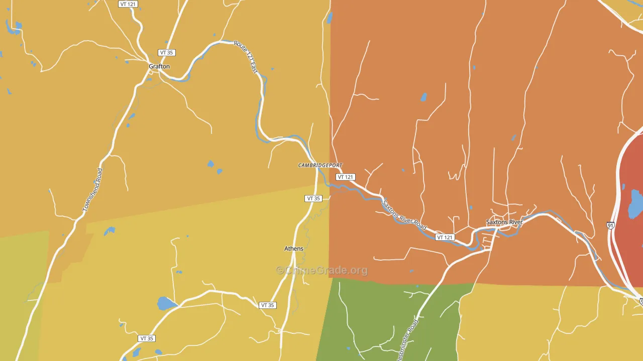 Cambridgeport, VT Map of Drug-Related Crime Rates