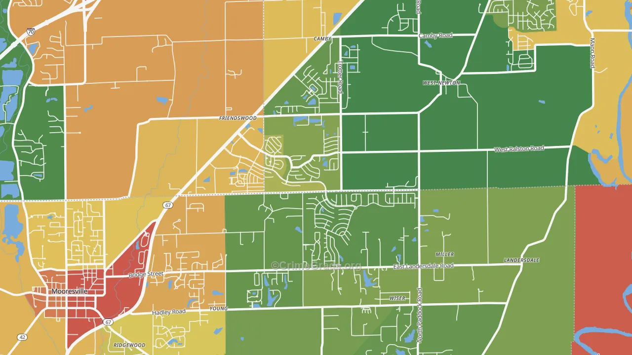 Camby, IN Map of Drug-Related Crime Rates