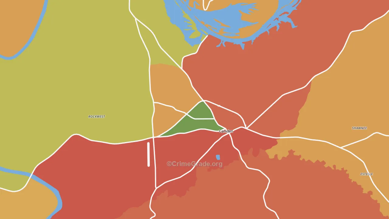 Camden, AL Map of Drug-Related Crime Rates