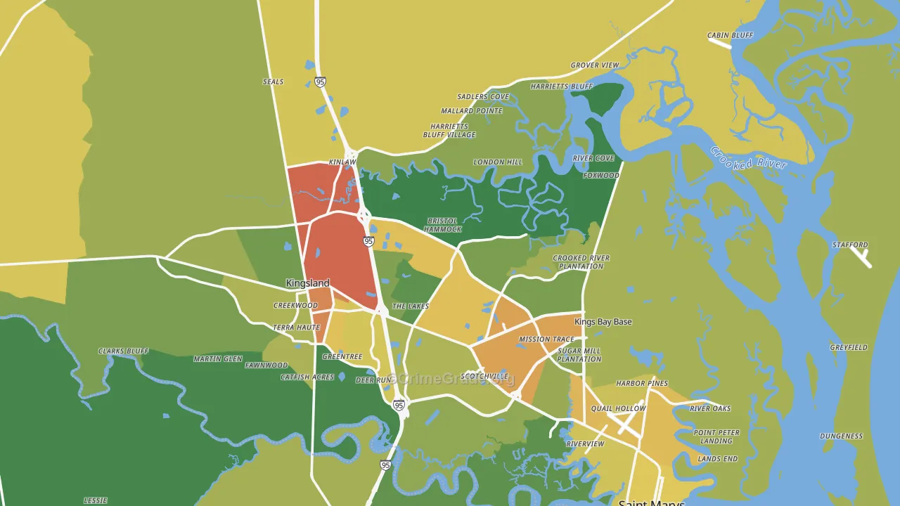 Camden County, GA Map of Drug-Related Crime Rates