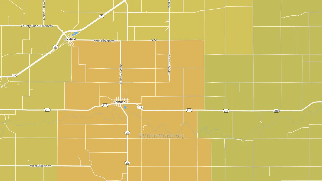 Camden, IN Map of Drug-Related Crime Rates