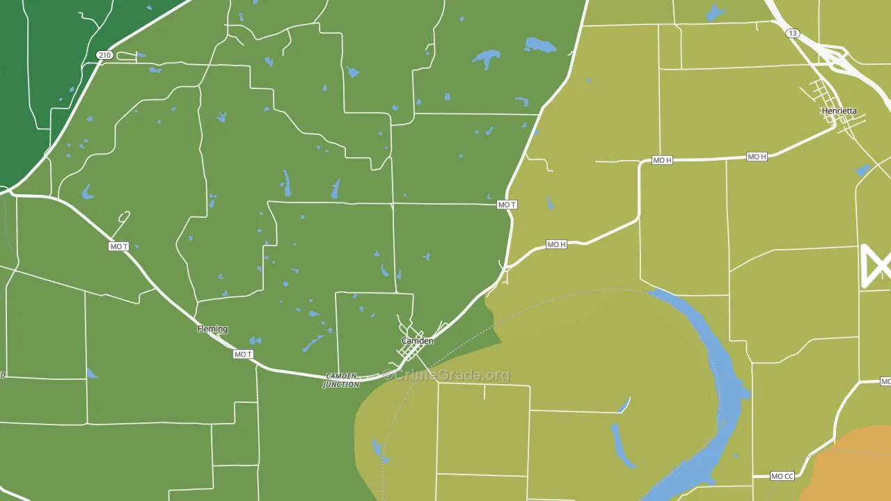 Camden, MO Map of Drug-Related Crime Rates