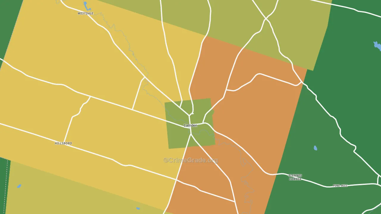 Camden, NY Map of Drug-Related Crime Rates