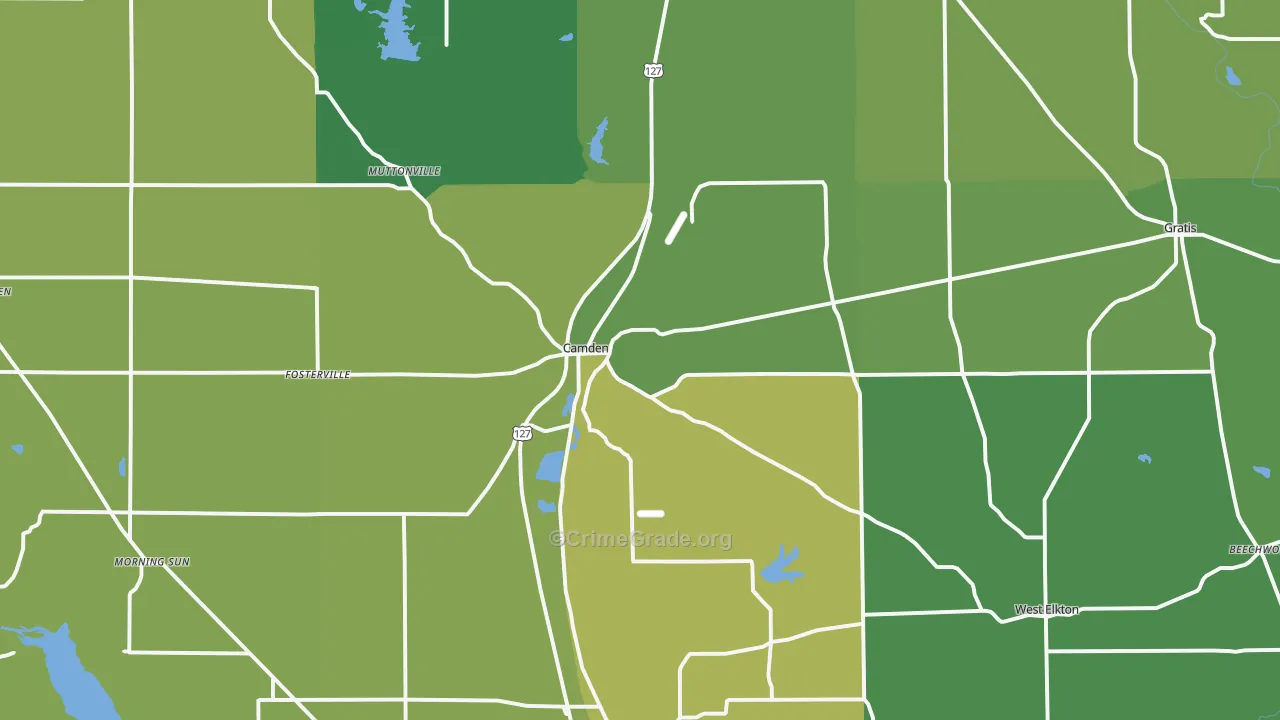 Camden, OH Map of Drug-Related Crime Rates