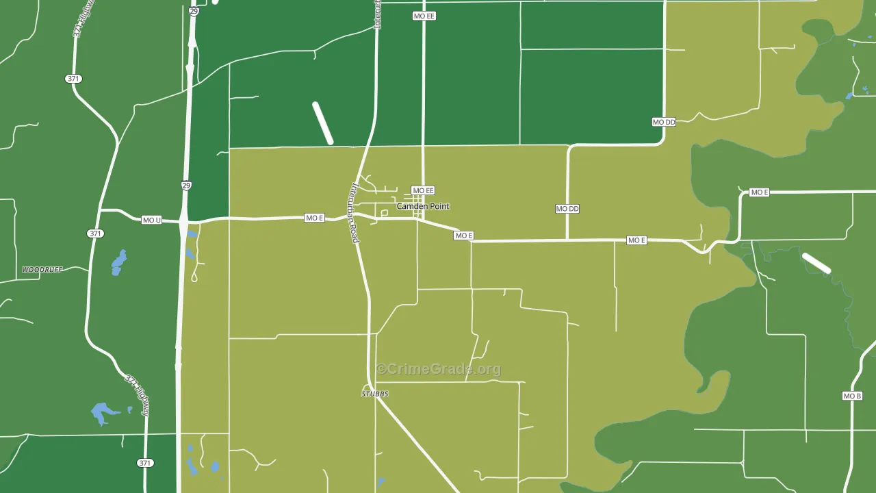 Camden Point, MO Map of Drug-Related Crime Rates