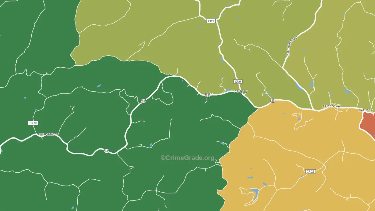 Camden, WV Map of Drug-Related Crime Rates