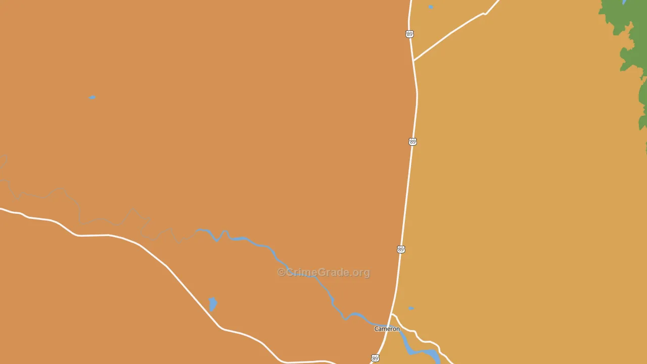 Cameron, AZ Map of Drug-Related Crime Rates