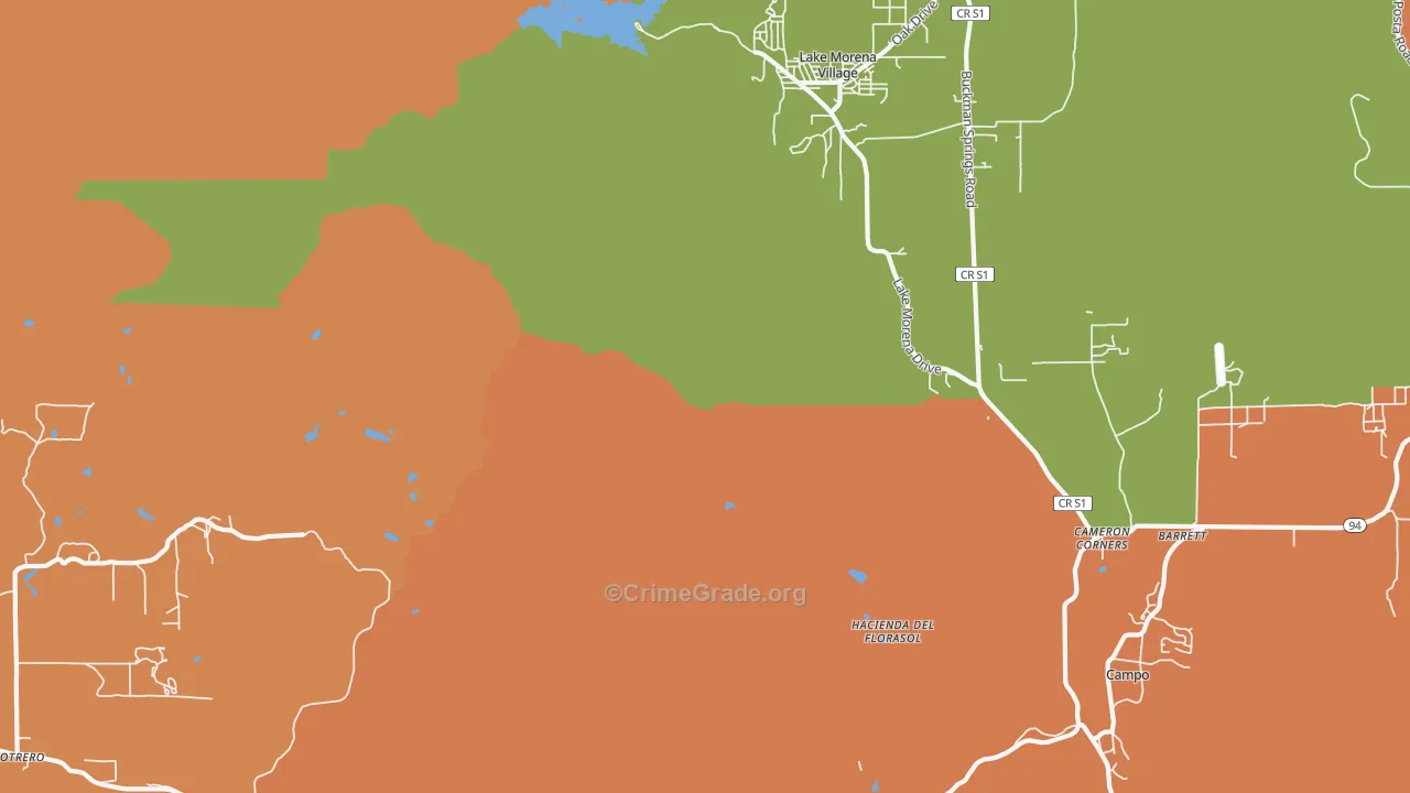 Cameron Corners, CA Map of Drug-Related Crime Rates