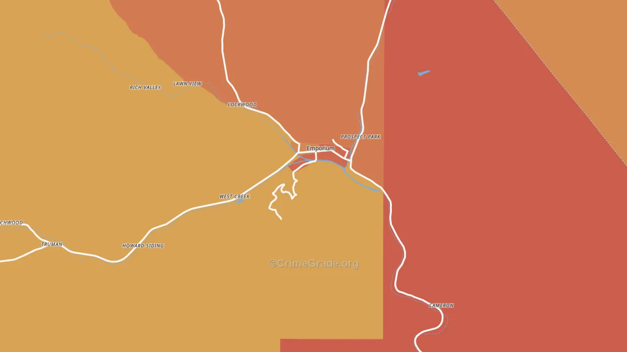 Cameron County, PA Map of Drug-Related Crime Rates