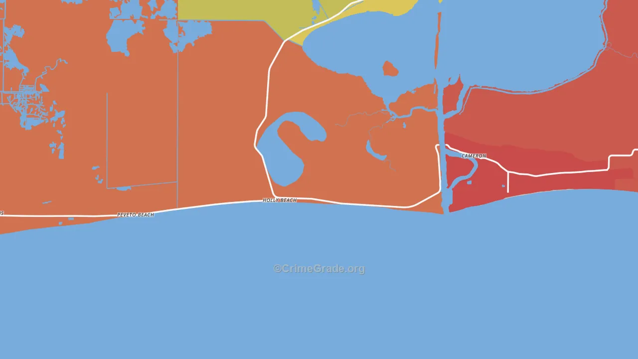 Cameron, LA Map of Drug-Related Crime Rates