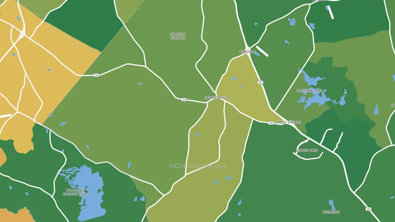 Cameron, NC Map of Drug-Related Crime Rates