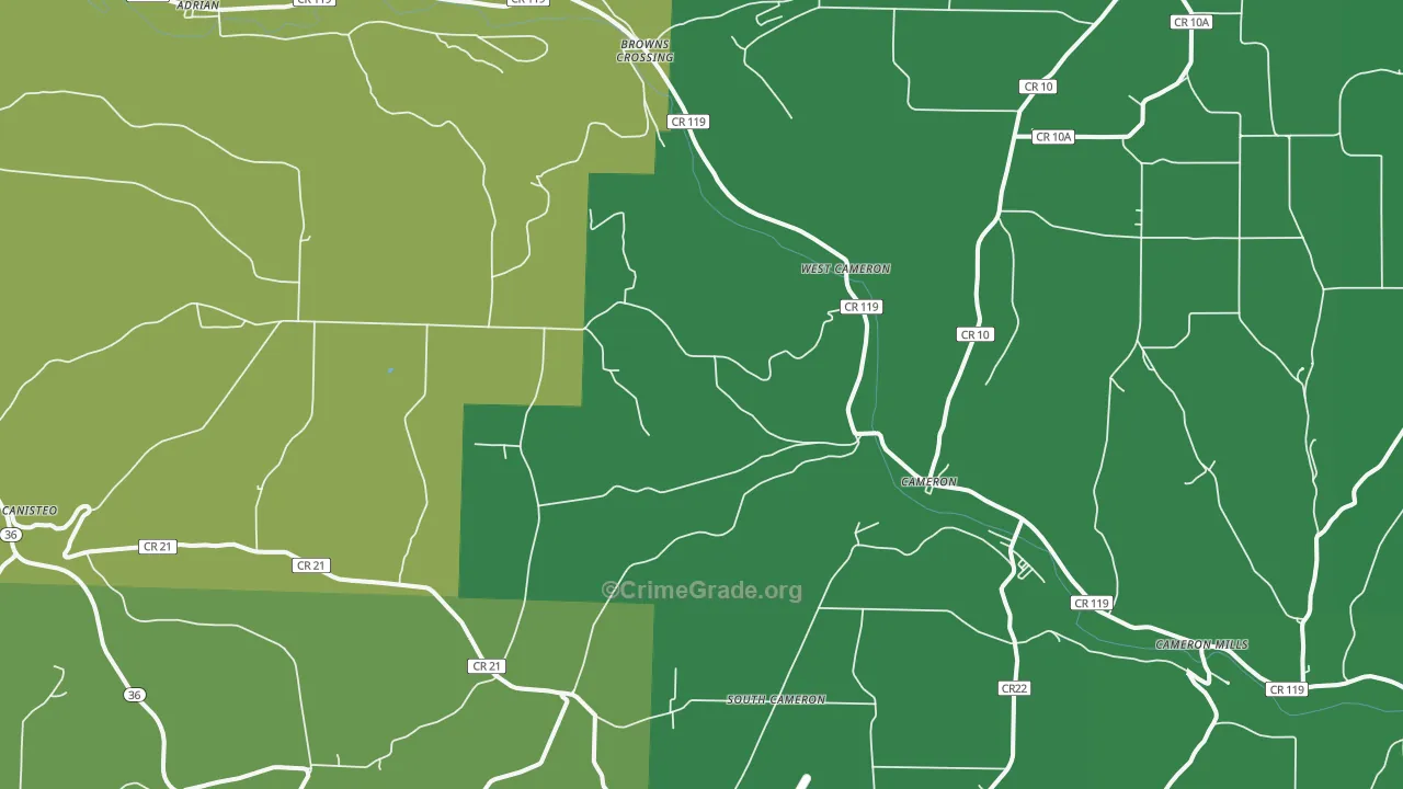 Cameron, NY Map of Drug-Related Crime Rates