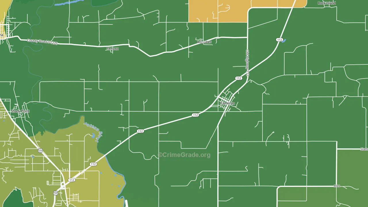 Cameron, OK Map of Drug-Related Crime Rates