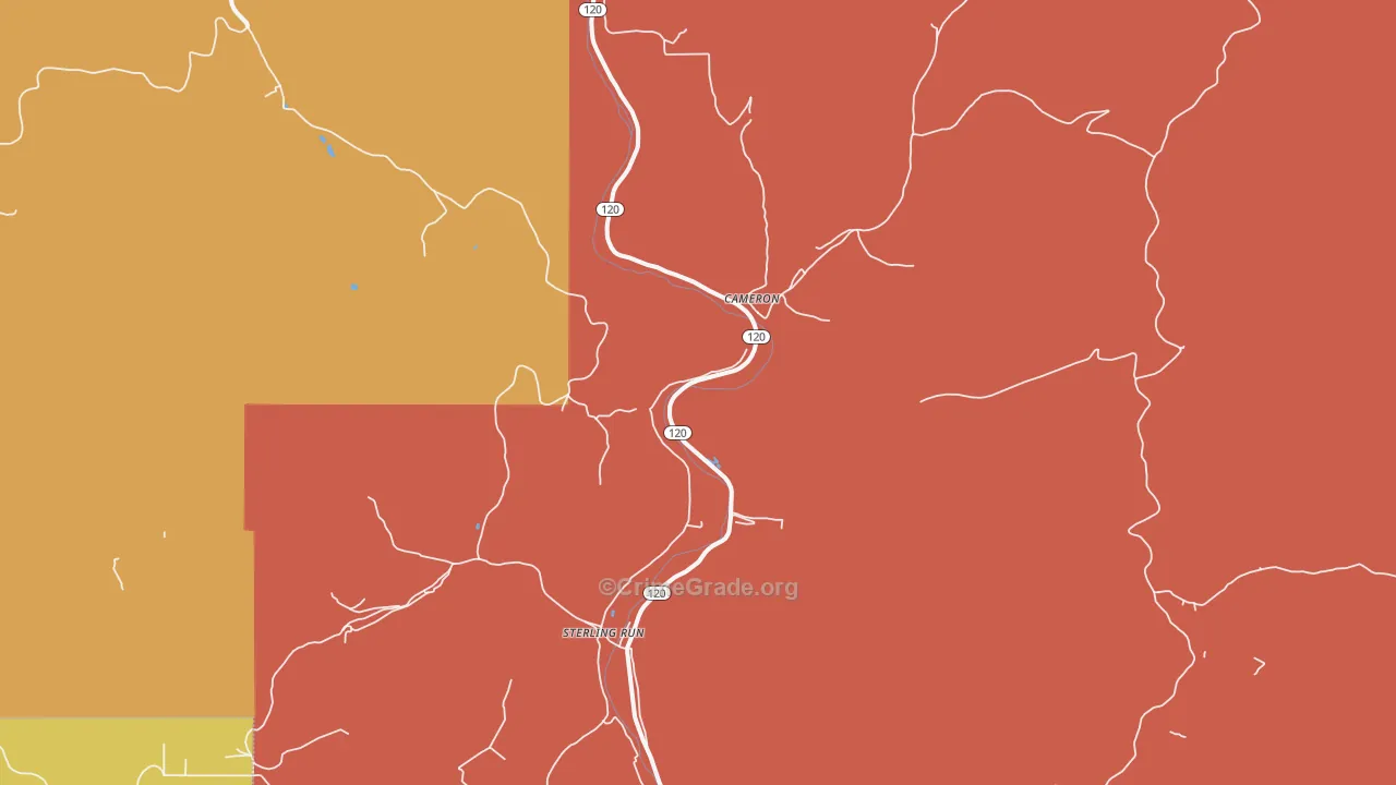 Cameron, PA Map of Drug-Related Crime Rates