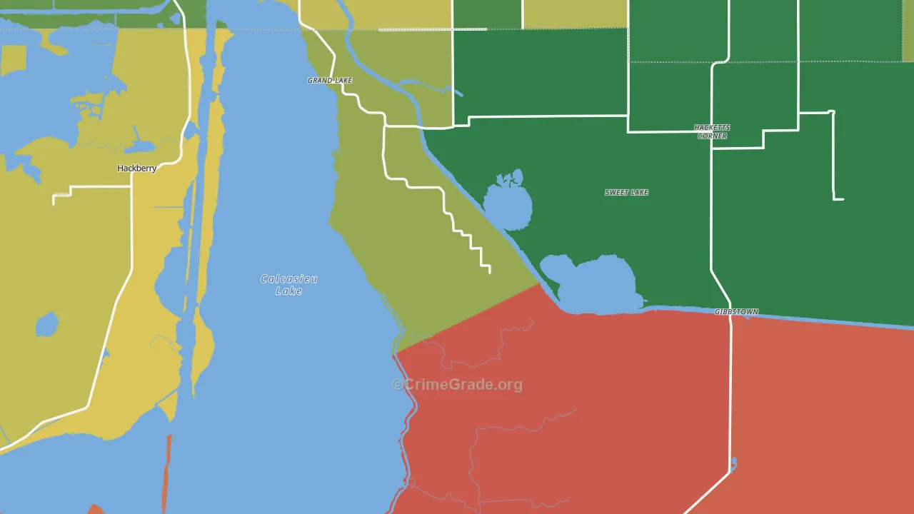 Cameron Parish, LA Map of Drug-Related Crime Rates