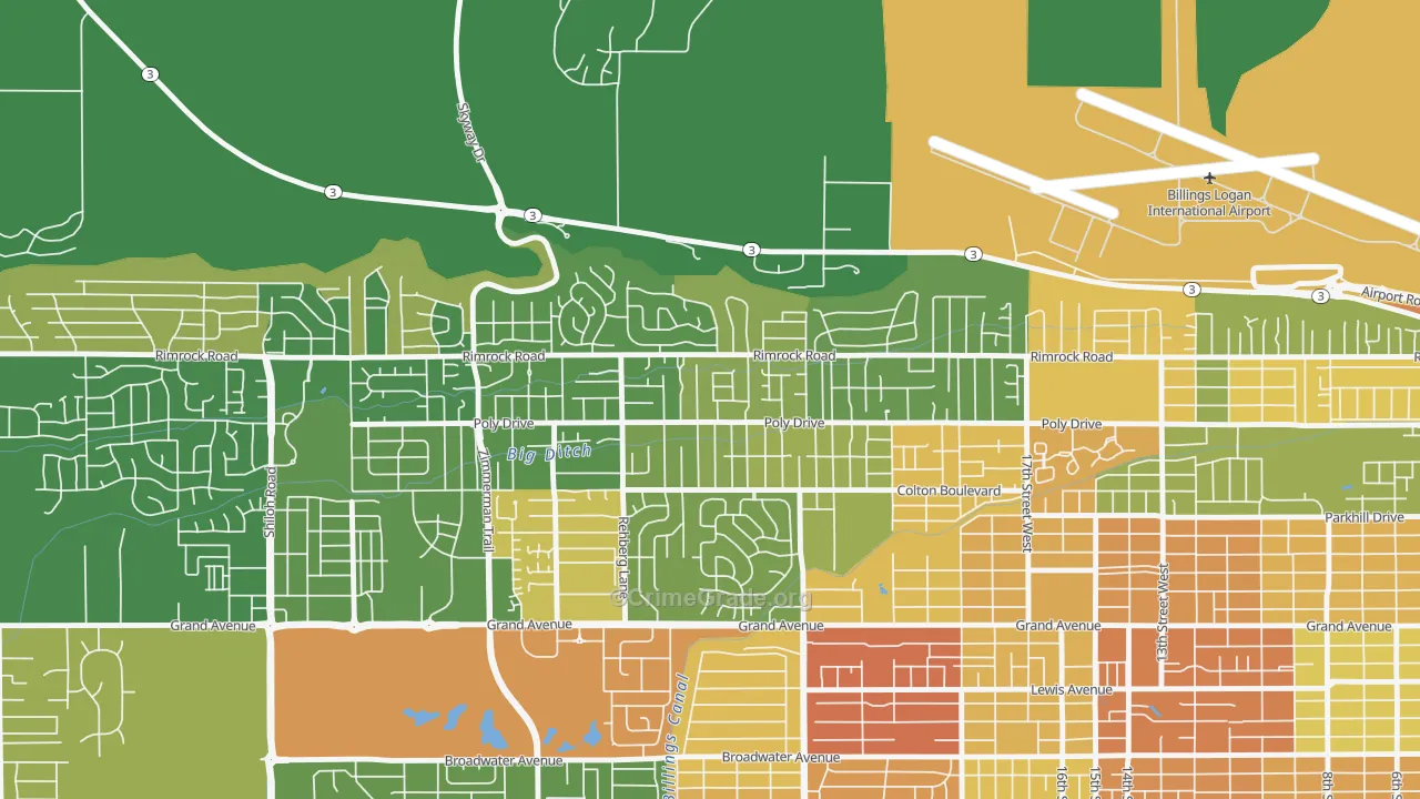 Cameron Park, Billings, MT Map of Drug-Related Crime Rates