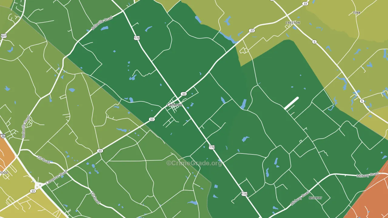 Cameron, SC Map of Drug-Related Crime Rates
