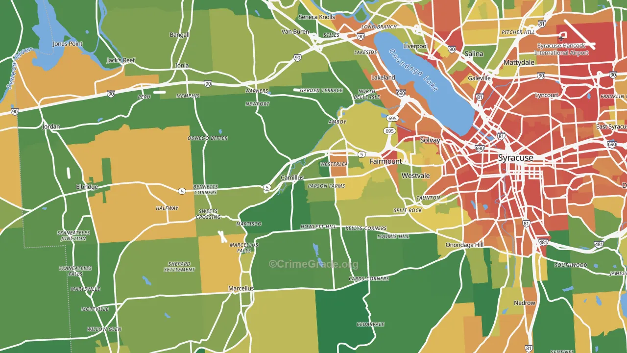 Camillus, NY Map of Drug-Related Crime Rates
