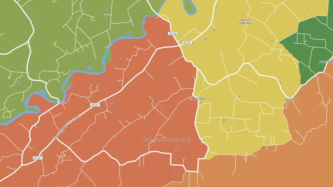 Camp Creek, TN Map of Drug-Related Crime Rates
