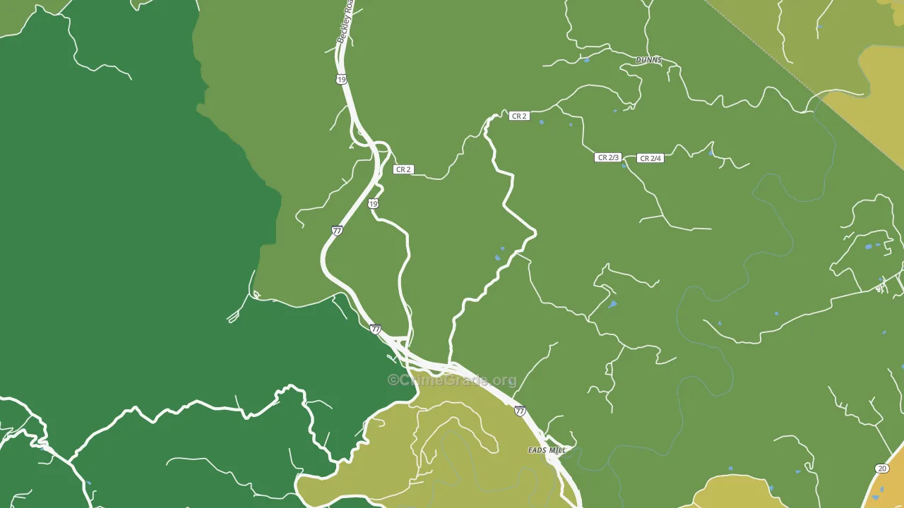 Camp Creek, WV Map of Drug-Related Crime Rates