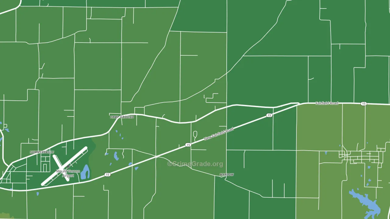 Camp Ground, IL Map of Drug-Related Crime Rates
