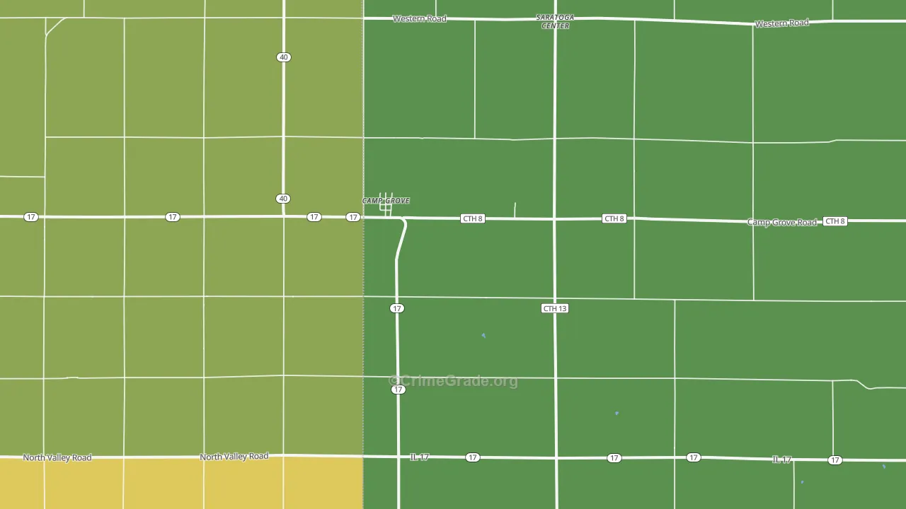 Camp Grove, IL Map of Drug-Related Crime Rates
