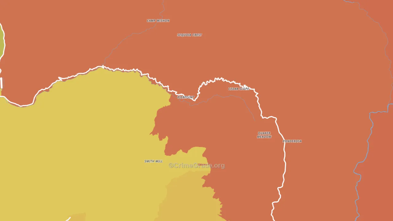 Camp Nelson, CA Map of Drug-Related Crime Rates
