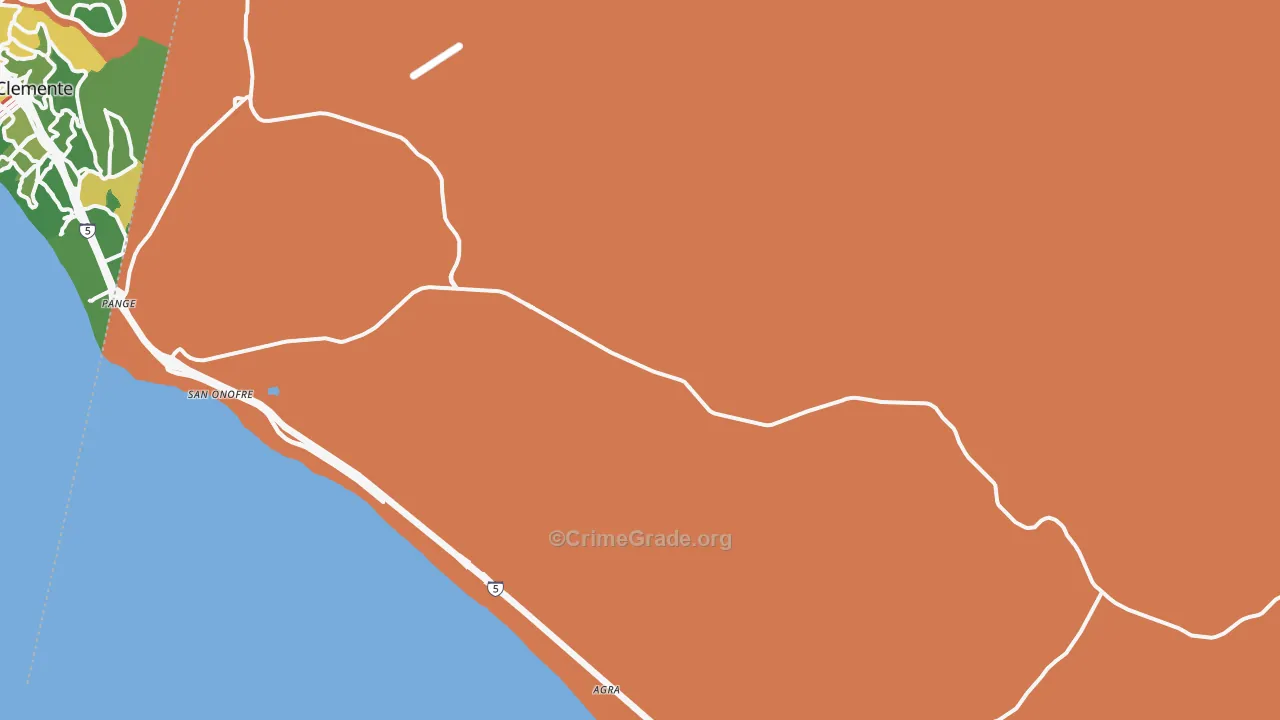 Camp Pendleton, CA Map of Drug-Related Crime Rates