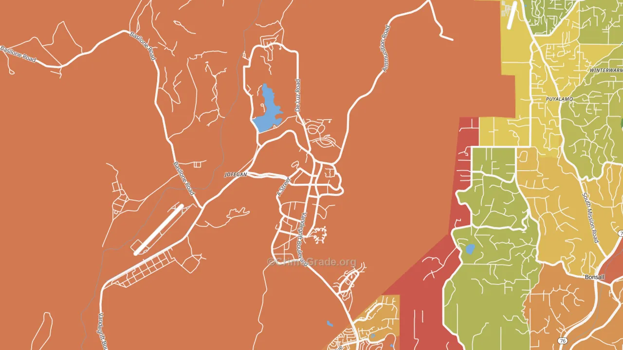 Camp Pendleton North, CA Map of Drug-Related Crime Rates