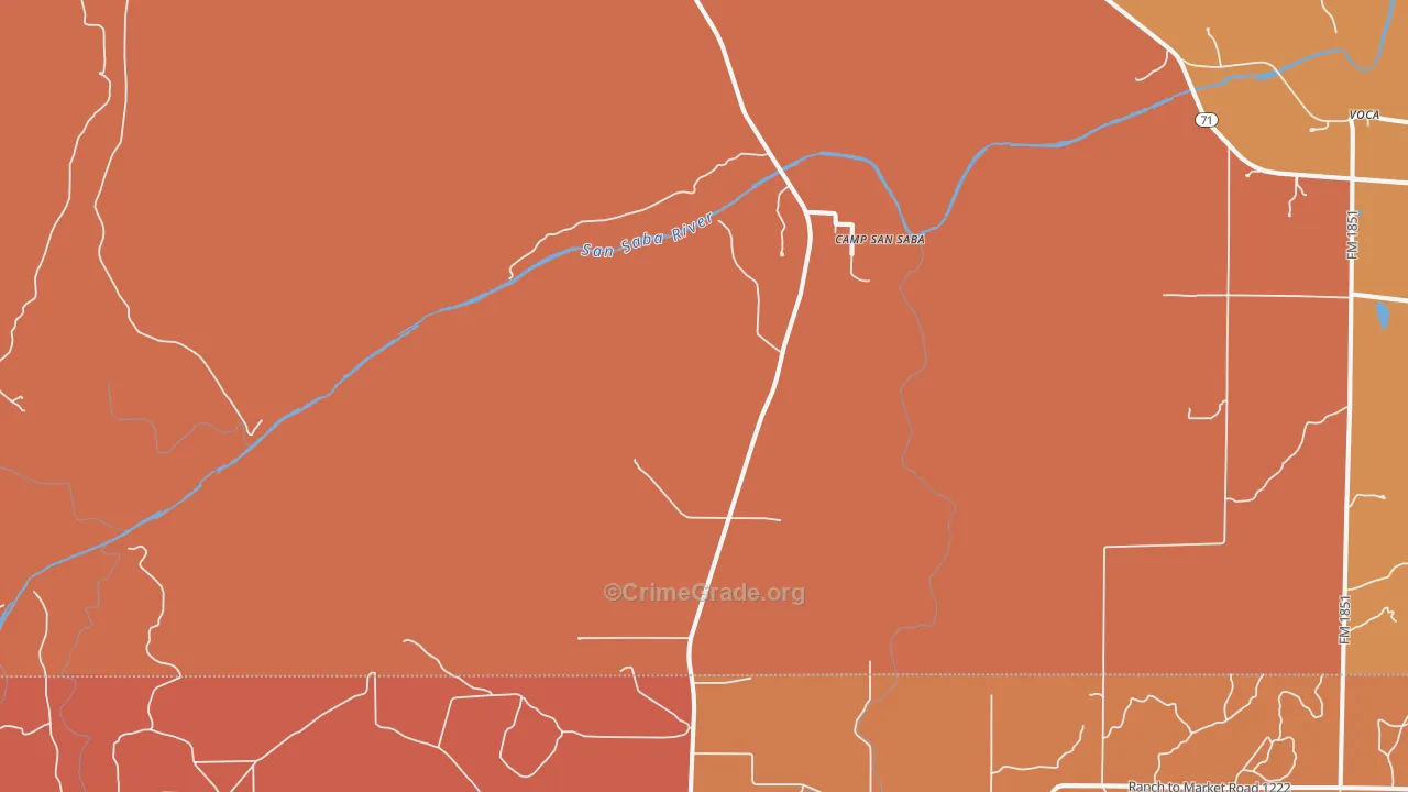 Camp San Saba, TX Map of Drug-Related Crime Rates