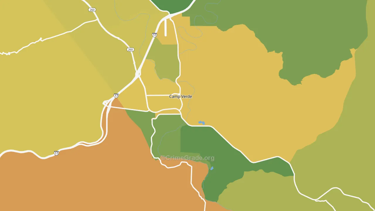 Camp Verde, AZ Map of Drug-Related Crime Rates