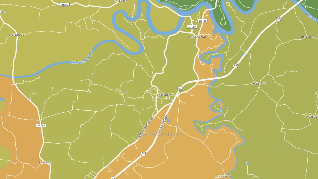 Campaign, TN Map of Drug-Related Crime Rates