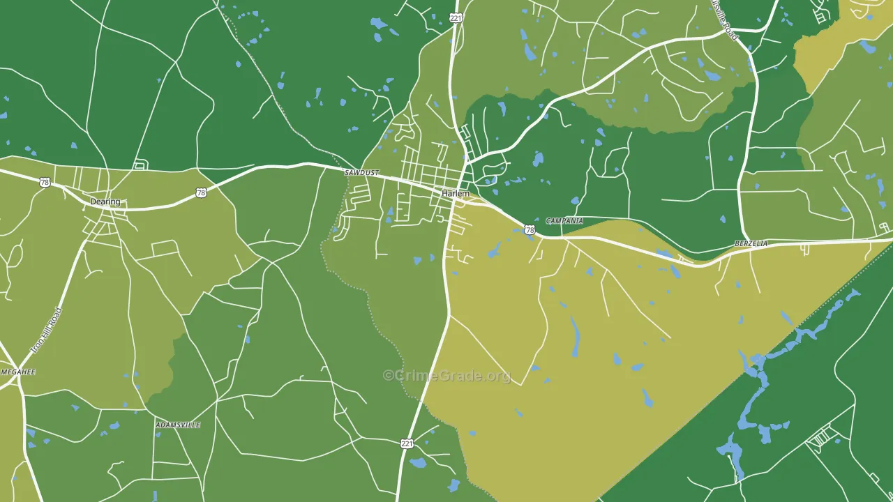 Campania, GA Map of Drug-Related Crime Rates