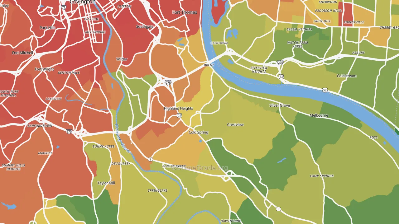 Campbell County, KY Map of Drug-Related Crime Rates