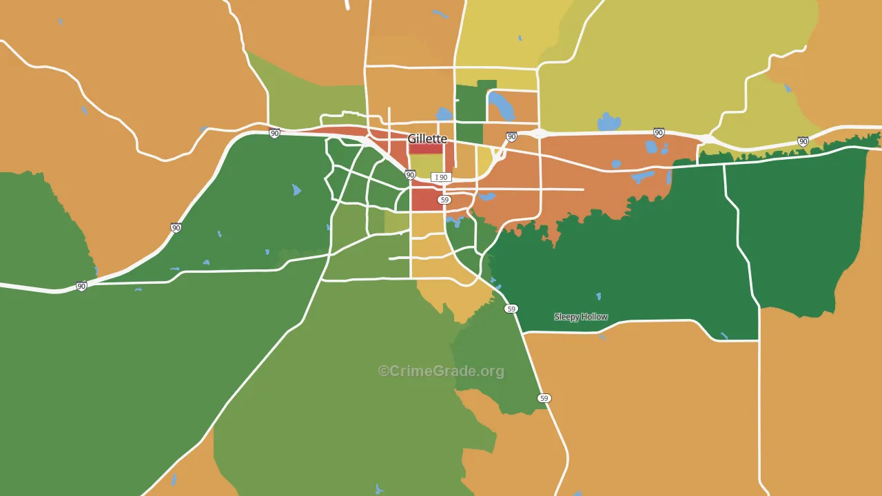 Campbell County, WY Map of Drug-Related Crime Rates