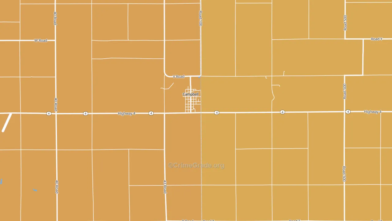 Campbell, NE Map of Drug-Related Crime Rates