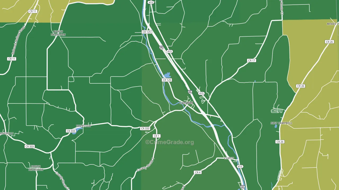 Campbell, NY Map of Drug-Related Crime Rates